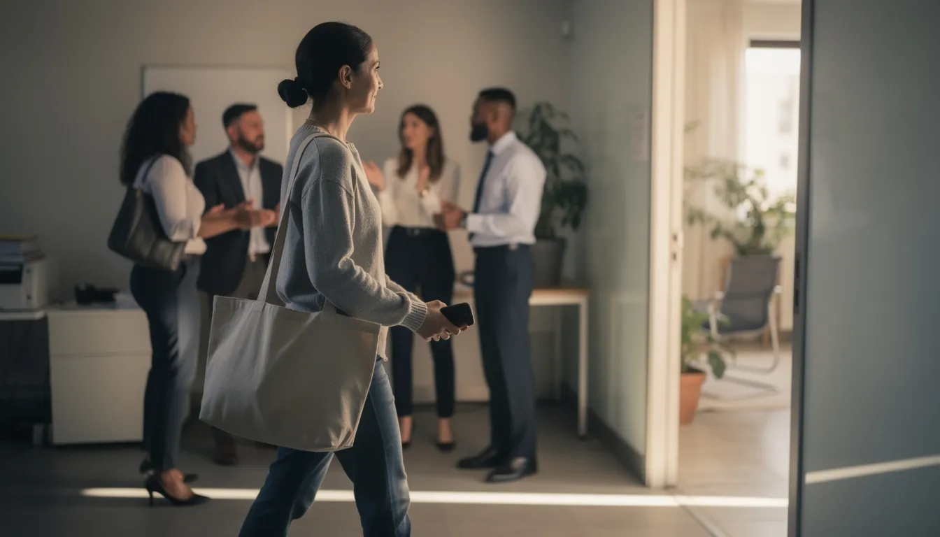 The image depicts a person confidently walking away from a stressful situation, symbolizing the importance of setting healthy boundaries in the context of addiction recovery. This act reflects the journey of individuals and families coping with substance use disorder, emphasizing the need for emotional support and self-care in their recovery process.